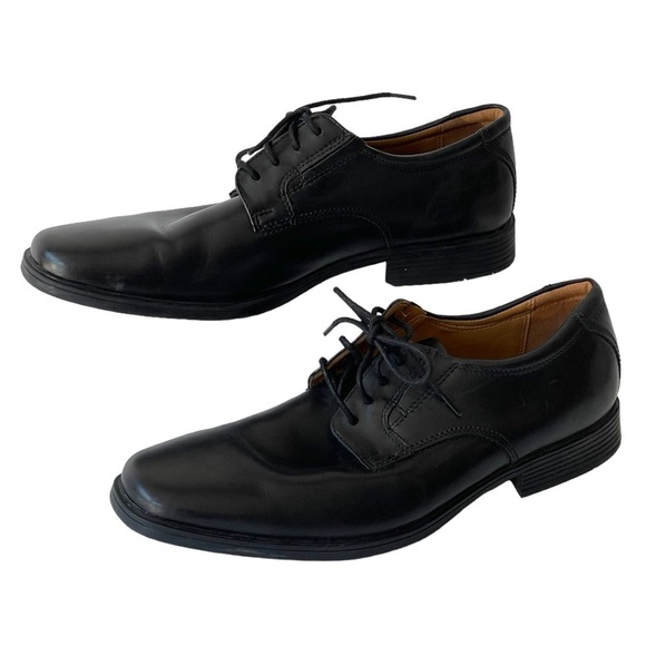 Clarks Men\'s Black Leather Oxford Comfort Lace Up Dress Shoes, Sz 10M main image 7